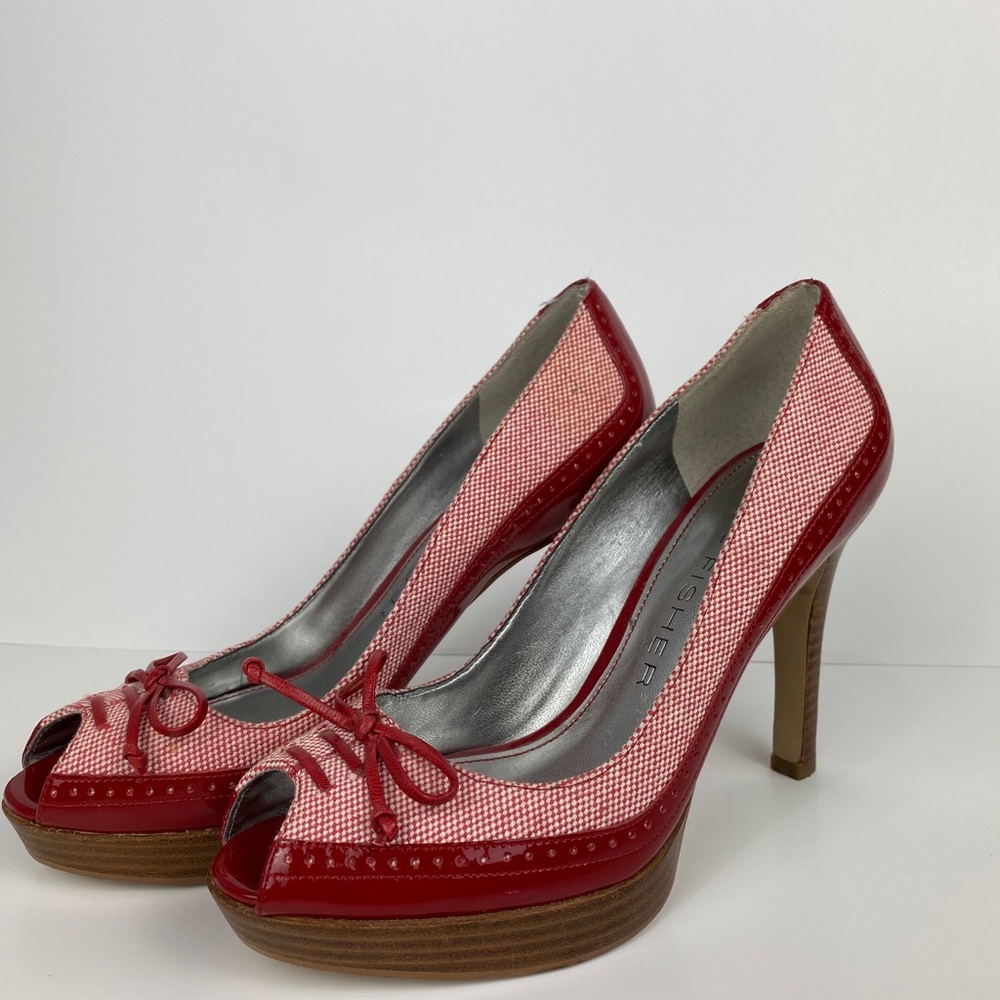 Marc Fisher Vica Red Retro Heels